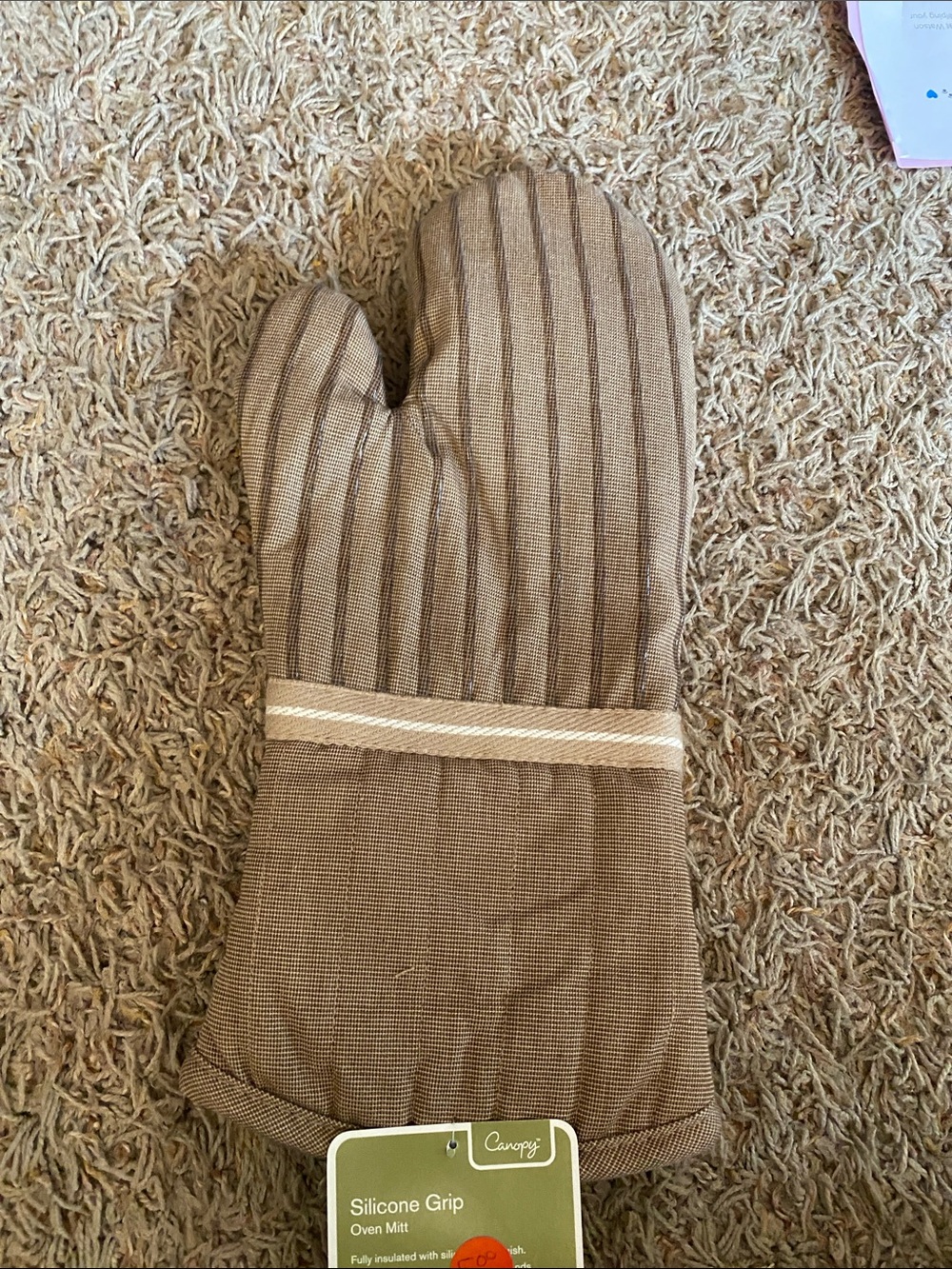 Silicone Grip Oven Mitt - Beige